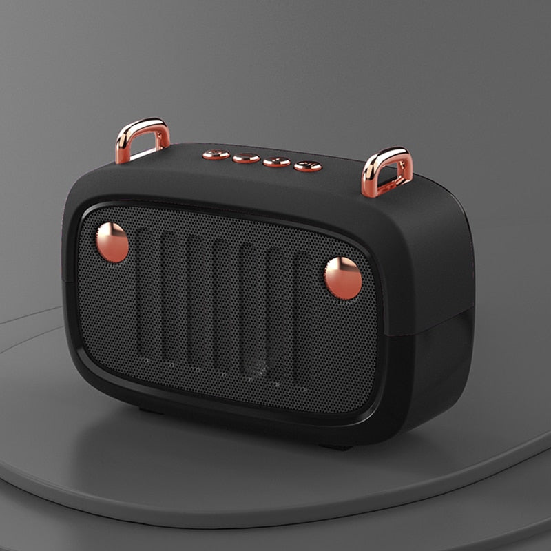 Cool Vintage Portable Bluetooth V5.0 Speaker Long Worktime Outdoor Loudspeaker Support TF Card/U Disk/FM Wireless Subwoofer
