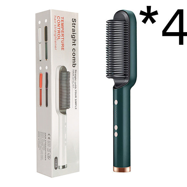 2 In 1 Hair Straightener Hot Comb Curling Brush