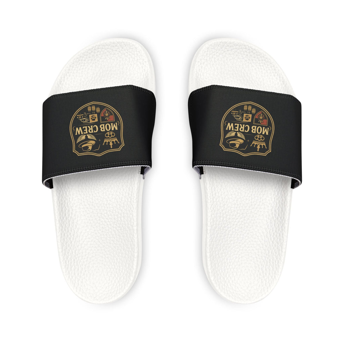 Mob Crew Men’s Crew Logo Slide Sandals Removable-Strap Pool & Casual Slides