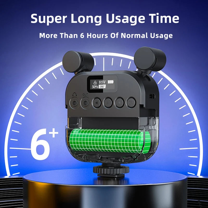 2500K-9000K Microphone LED Fill Light LED Mini Video Vlog Full-Color RGB Mic Light For Smartphone SLR Camera V03