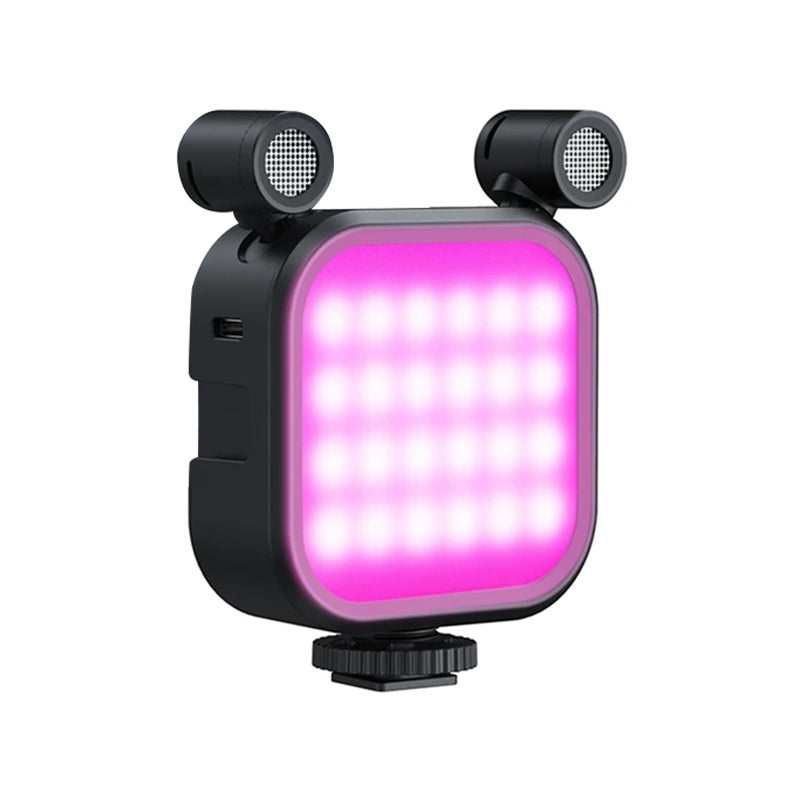 2500K-9000K Microphone LED Fill Light LED Mini Video Vlog Full-Color RGB Mic Light For Smartphone SLR Camera V03