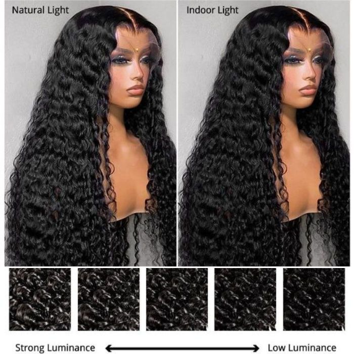30 Inch Brazilian Raw Virgin Hair 13x6 13X4 Natural Deep Wave Glueless Frontal Human Hair Transparent HD Lace Front Wigs
