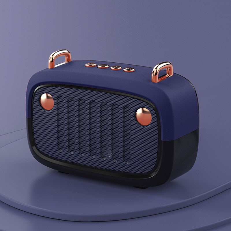 Cool Vintage Portable Bluetooth V5.0 Speaker Long Worktime Outdoor Loudspeaker Support TF Card/U Disk/FM Wireless Subwoofer