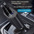 4 In 1 Retractable Car Charger Fast Car Phone Charger 120W With USB Type C Cable