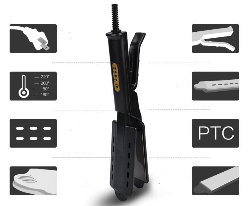 Hair Straightener Four-gear temperature adjustment Ceramic Tourmaline Ionic Flat Iron Hair Straightener For Women Widen panel