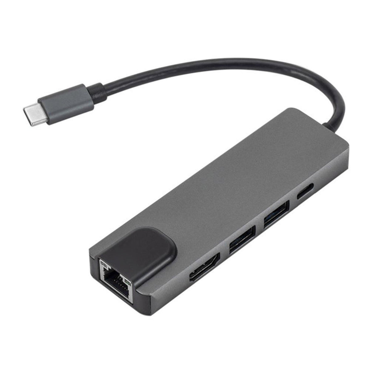 SaharaCase 5-in-1 USB-C Hub - 4K HDMI, Ethernet, 100W PD Charging