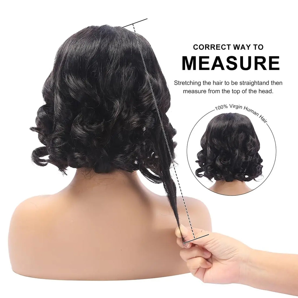 13x4 Lace Frontal Wig Human Hair Short Bob Wig Body Wave 4x4 HD Lace Front Closure Wig Brazilian Virgin Hair Natural Black Color