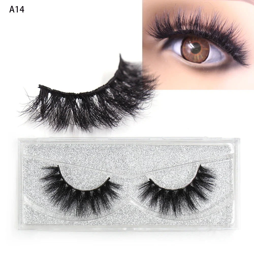 LEHUAMAO 5D Mink Hair False Eyelashes Wispy Cross Natural Mink Lashes Fluffy Eyelash Extension Tools Makeup Handmade Eye lashes