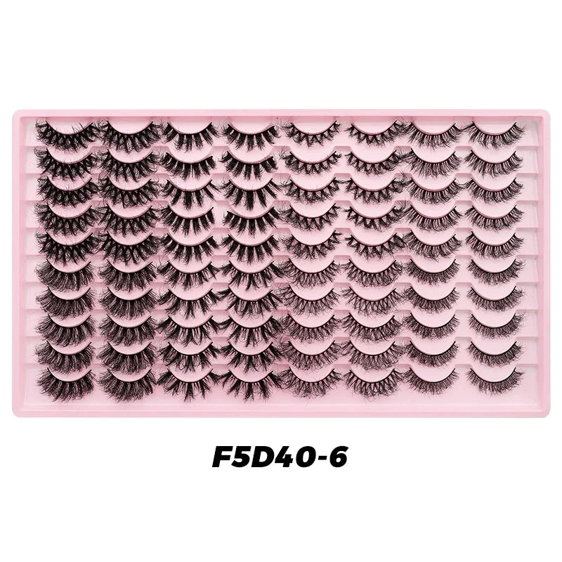 DINGSEN 40 pairs Volume Strip Lashes Faux Mink False Eyelashes Kit Cosmetics Soft Fake Volume Eyelash Extensions Wholesale