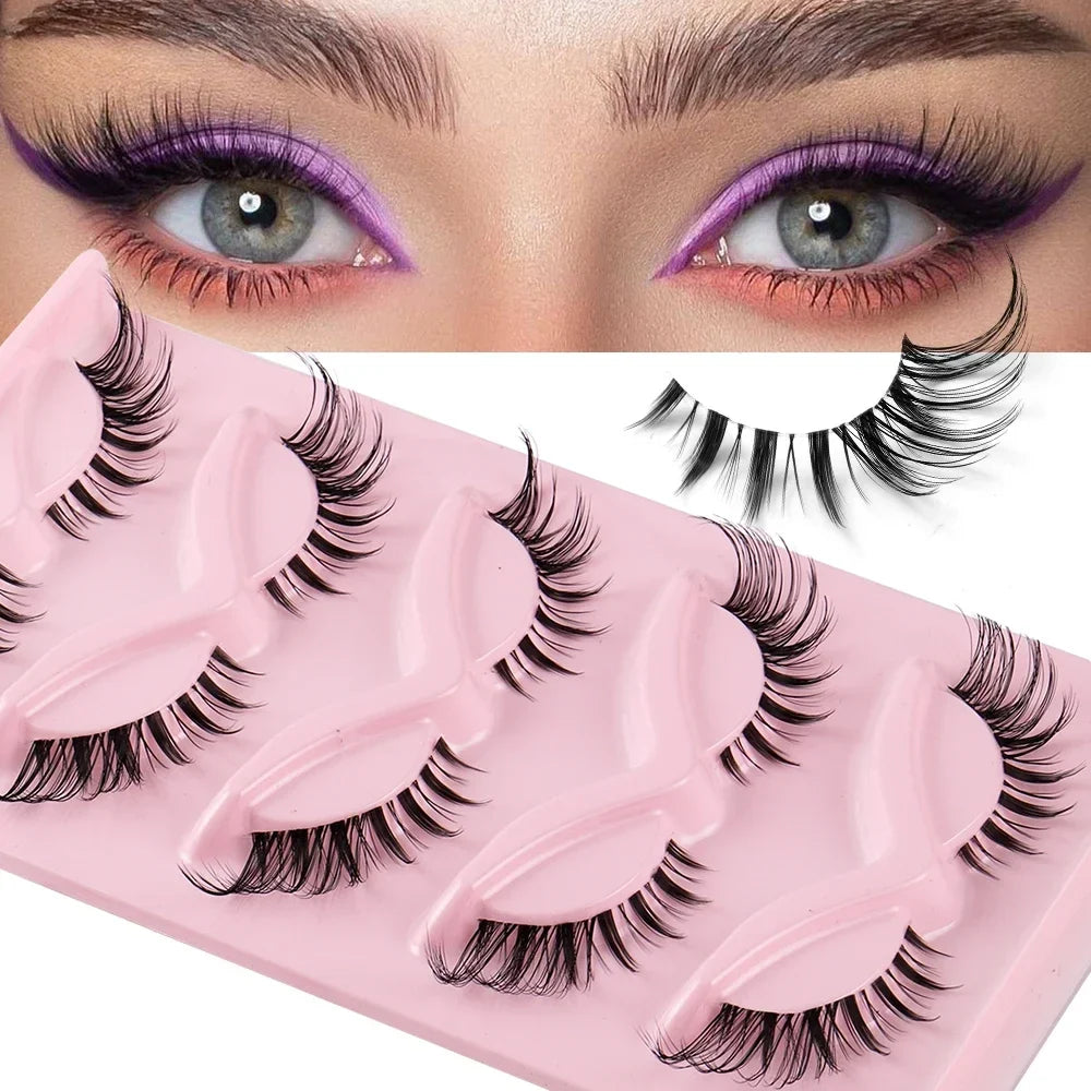 End Eye Elongated Eyelashes Clear Band Lashes Eyelash Extension Manga Lashes