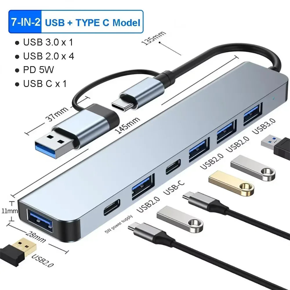 USB C Hub 8 in 1, 4K HDMI Adapter with SD, RJ45 & PD