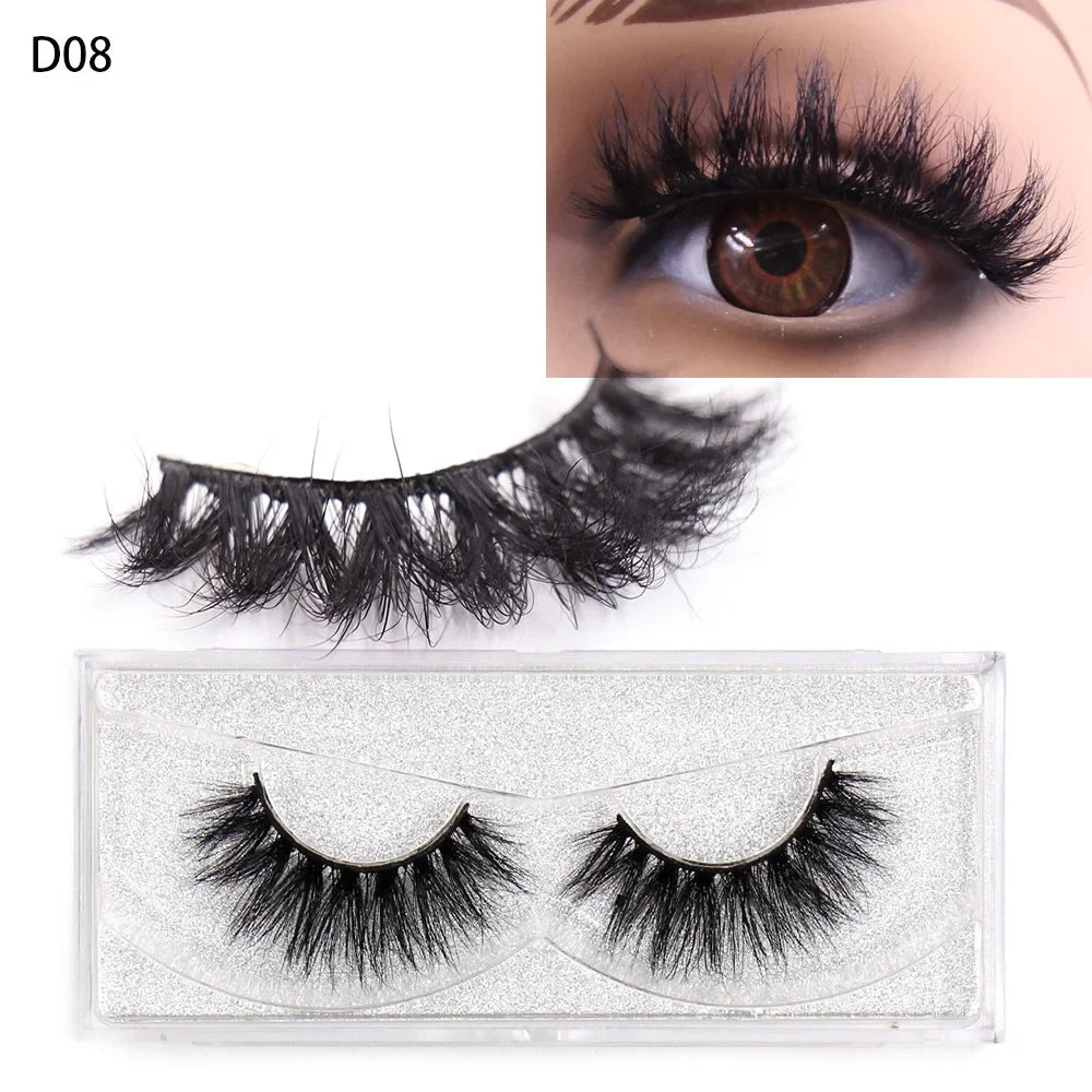 LEHUAMAO 5D Mink Hair False Eyelashes Wispy Cross Natural Mink Lashes Fluffy Eyelash Extension Tools Makeup Handmade Eye lashes