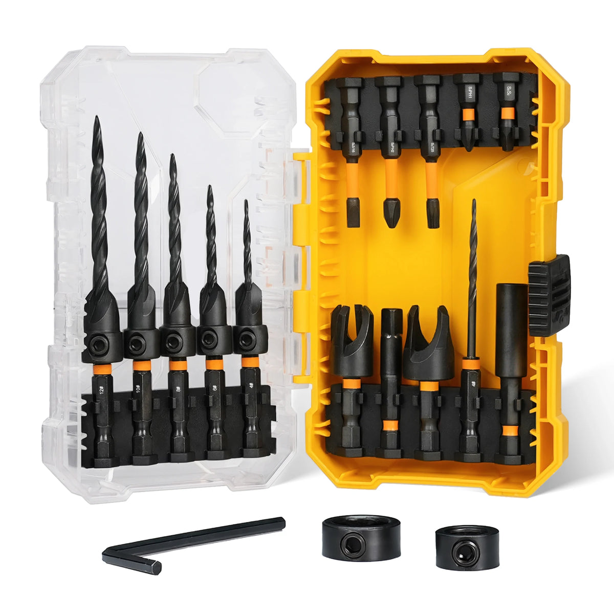 18-Piece Countersink Drill Bit Set for Wood