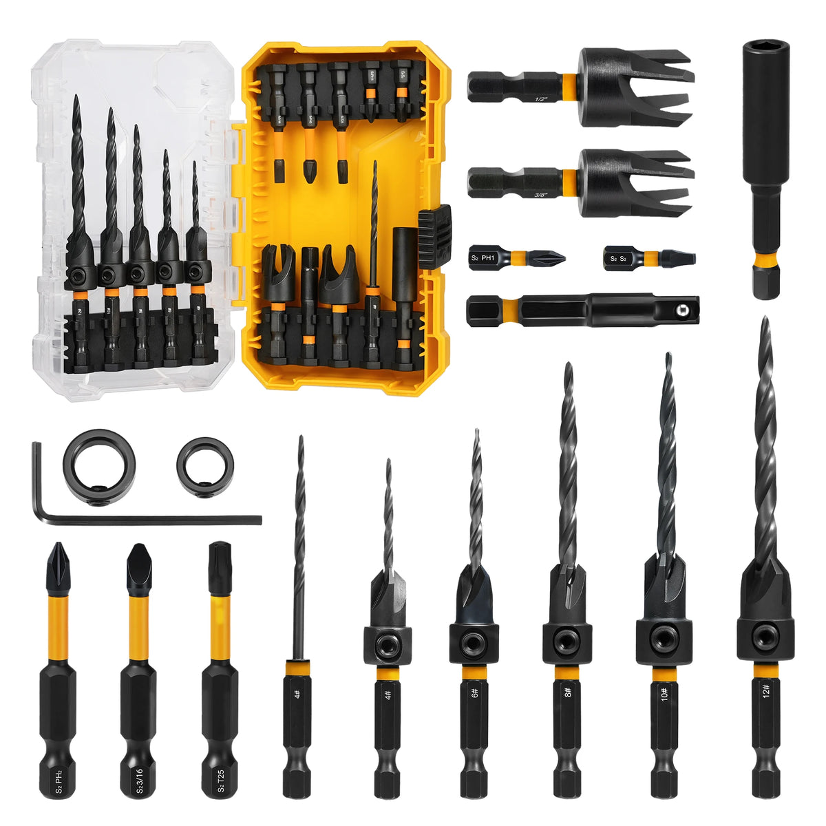 18-Piece Countersink Drill Bit Set for Wood