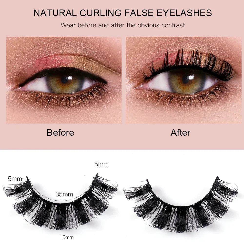 3D Mink Eyelashes Reusable Fluffy Russian Strip Lashes eyelashes extensions