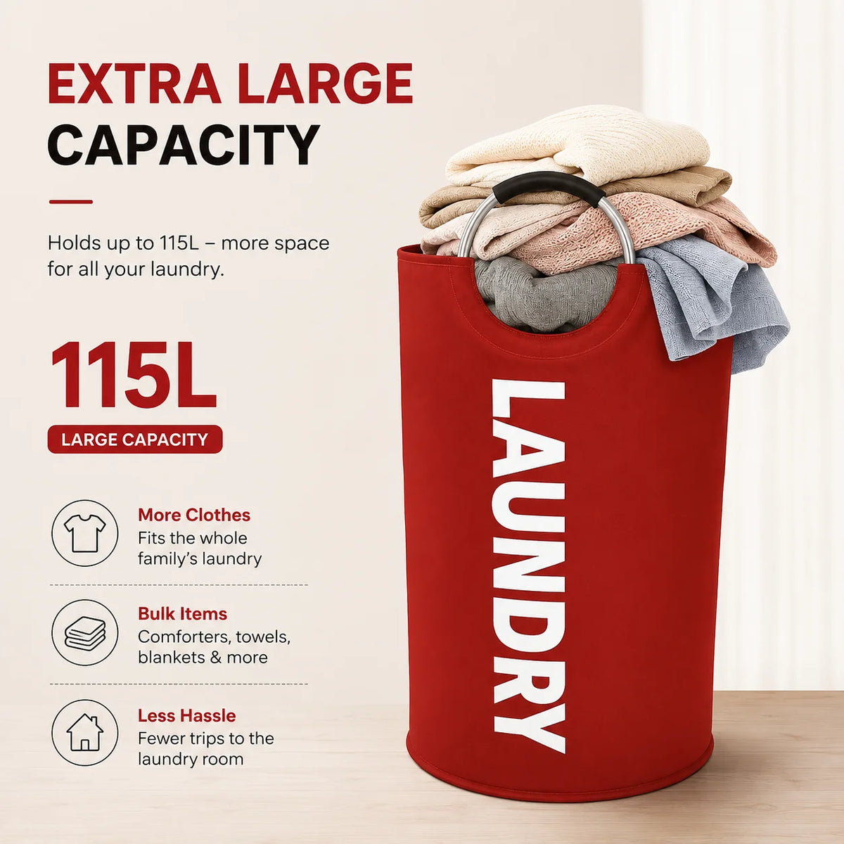 115L Collapsible Laundry Hampers – 2-Pack
