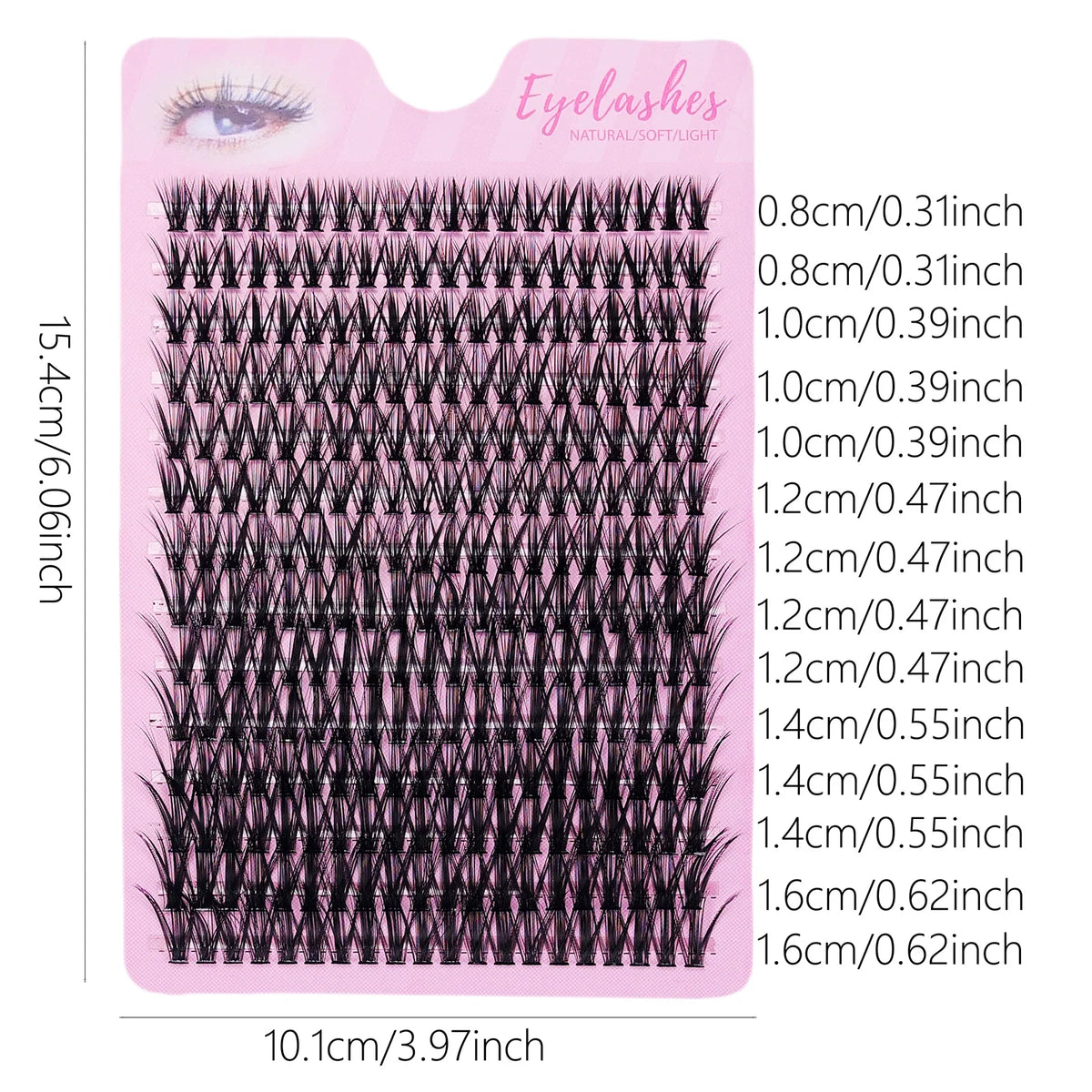 280pcs 40D Clusters False Eyelashes DIY Volume Individual Wispy Fluffy Lash Extensions for Makeup