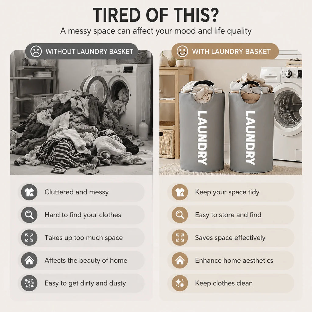 115L Collapsible Laundry Hampers – 2-Pack