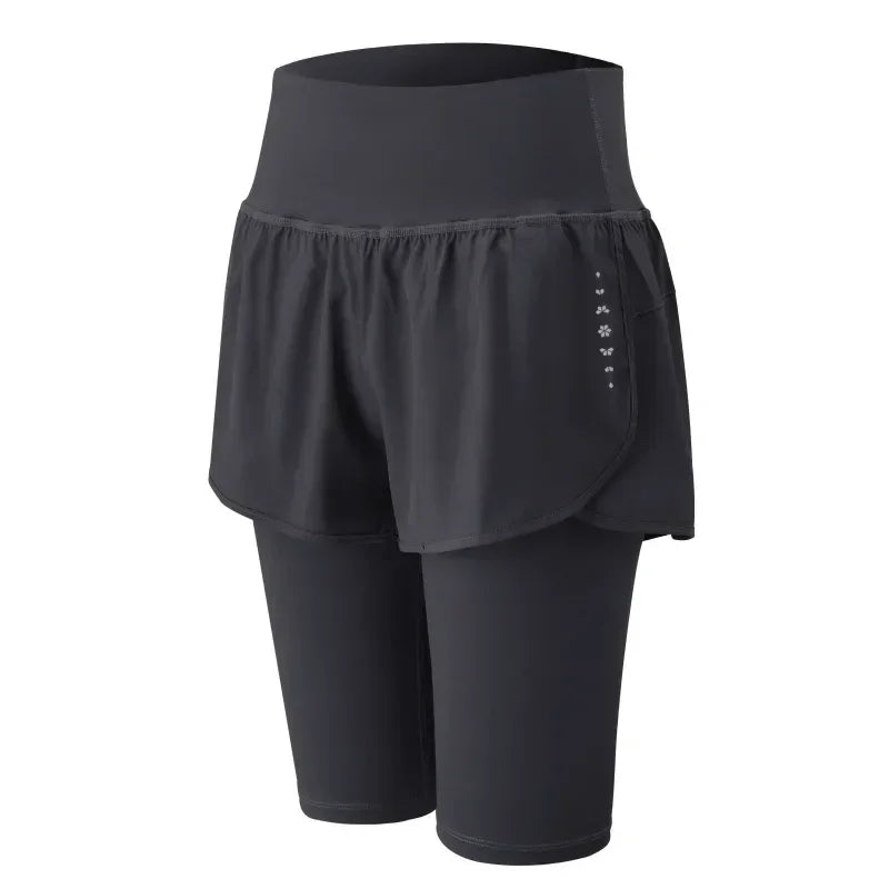 DRUR Yoga Shorts Women Summer Five-Quarter Athletic Shorts Elastic Waist Running Workout Short Leggings For Ladies Sport Shorts