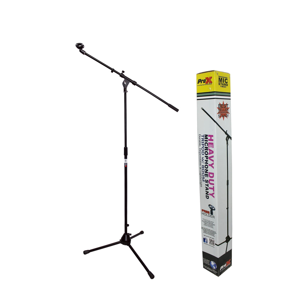 ProX T-MIC01 - Tripod Microphone Stand with Boom