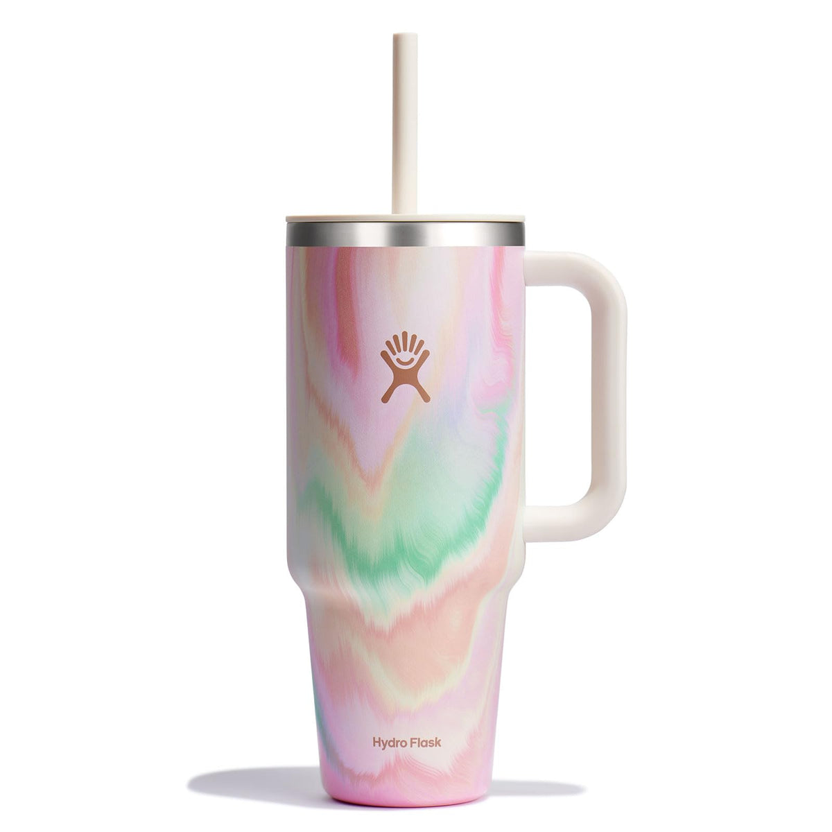 Hydro Flask 40 Oz Travel Tumbler with Handle, Lid and Straw - Insulated Stainless Steel in Sugarplum
