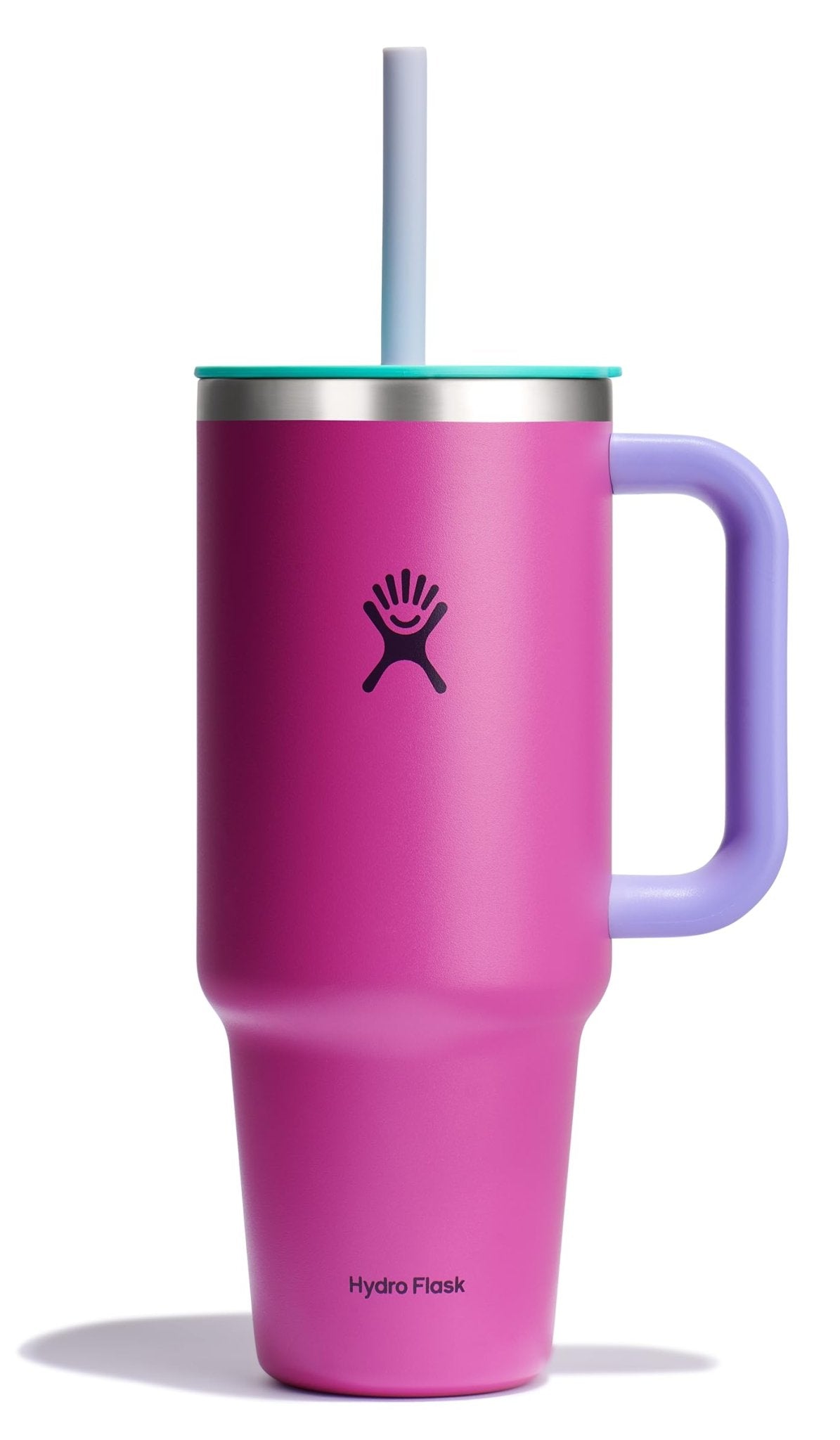 Hydro Flask 40 Oz Travel Tumbler with Handle, Lid and Straw - Insulated Stainless Steel in Sugarplum