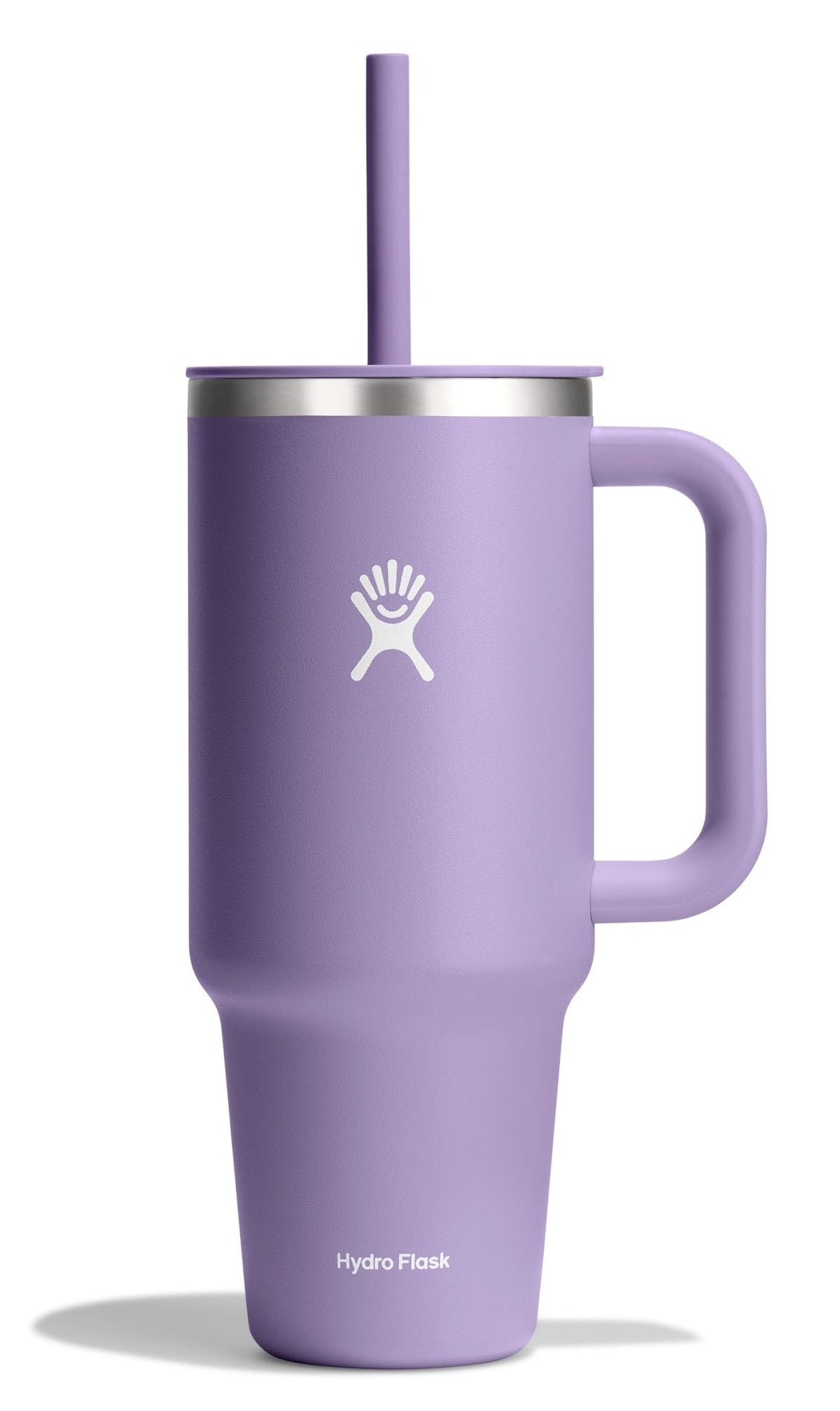 Hydro Flask 40 Oz Travel Tumbler with Handle, Lid and Straw - Insulated Stainless Steel in Sugarplum