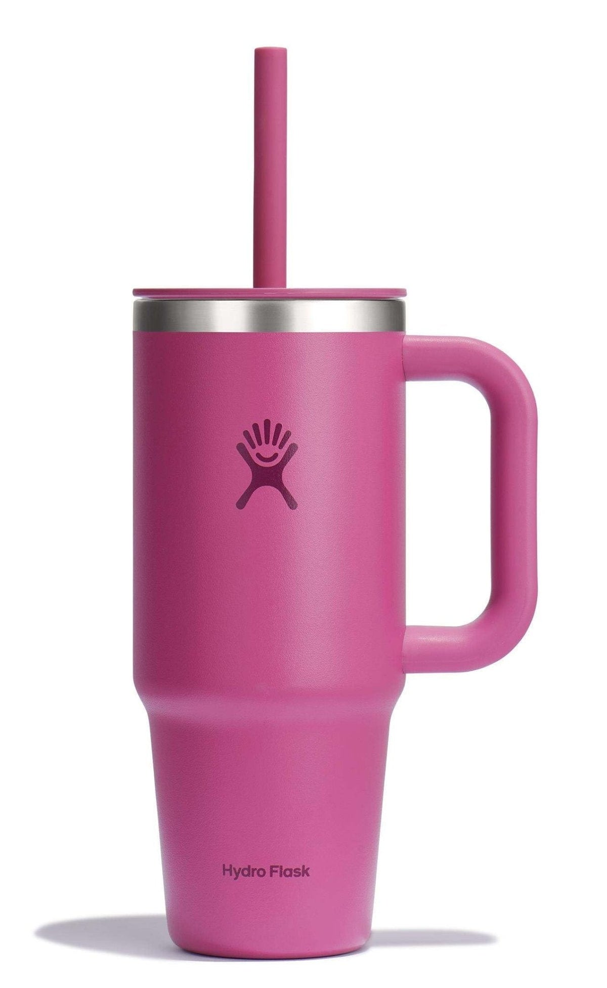Hydro Flask 40 Oz Travel Tumbler with Handle, Lid and Straw - Insulated Stainless Steel in Sugarplum