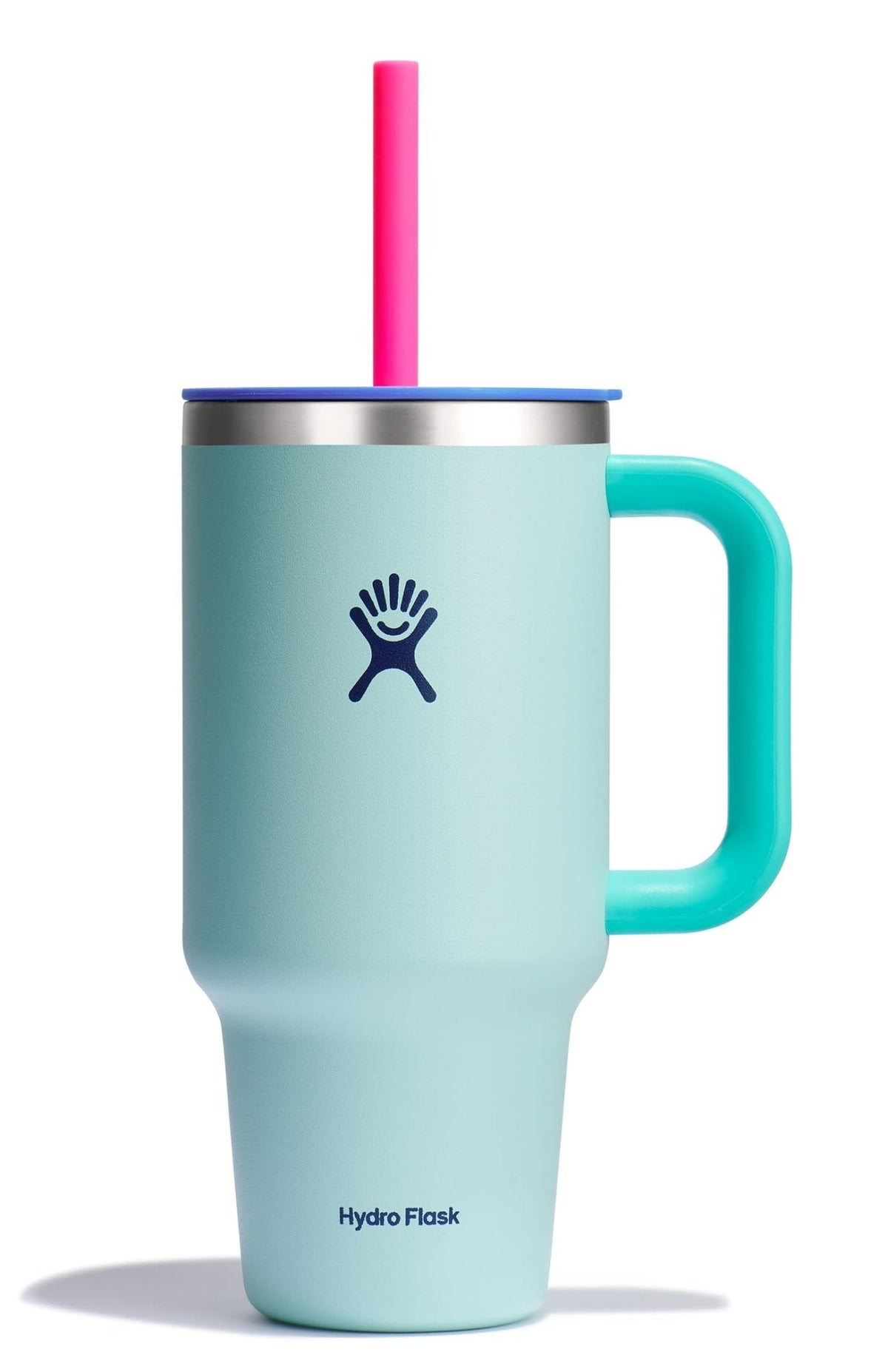 Hydro Flask 40 Oz Travel Tumbler with Handle, Lid and Straw - Insulated Stainless Steel in Sugarplum