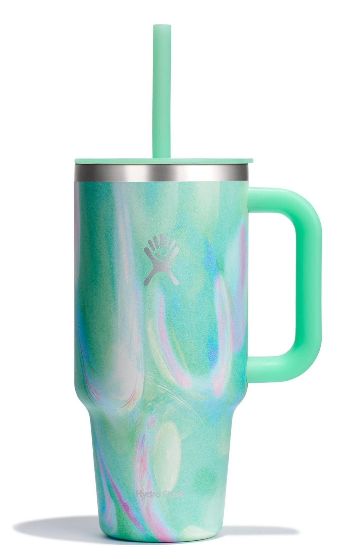 Hydro Flask 40 Oz Travel Tumbler with Handle, Lid and Straw - Insulated Stainless Steel in Sugarplum