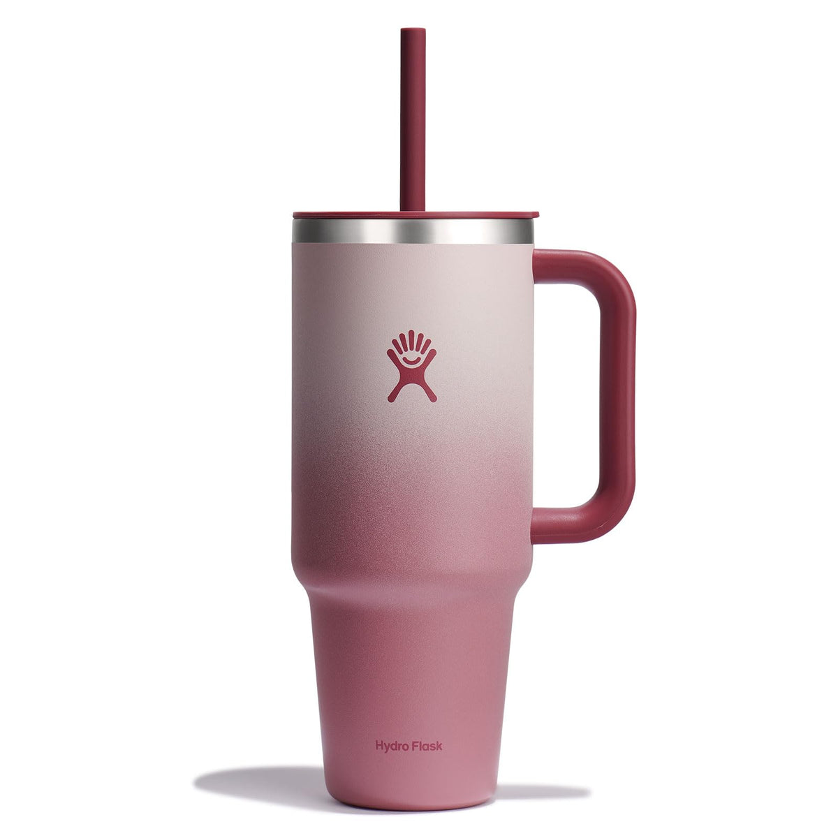 Hydro Flask 40 Oz Travel Tumbler with Handle, Lid and Straw - Insulated Stainless Steel in Sugarplum