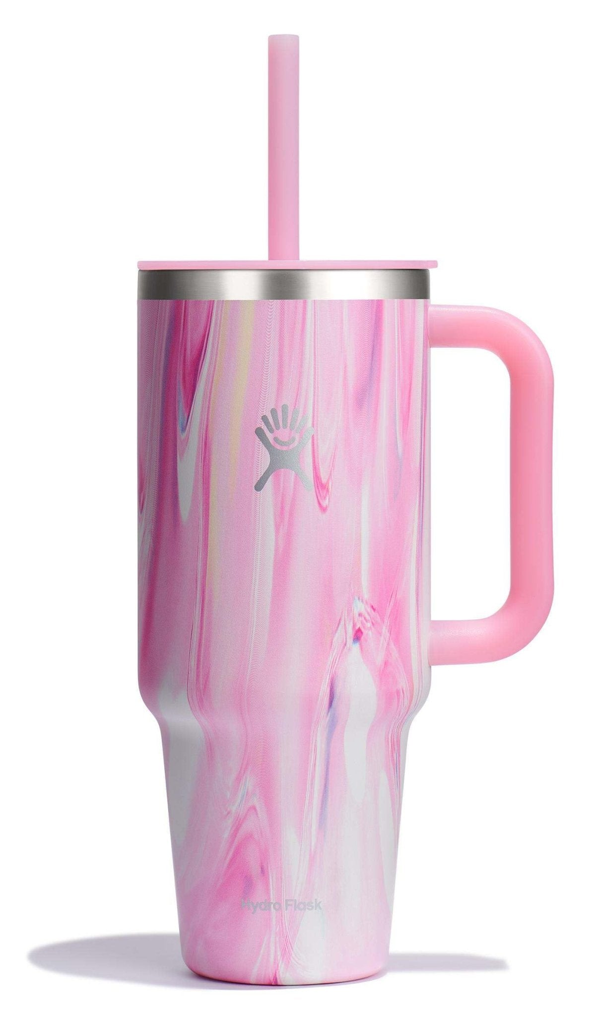 Hydro Flask 40 Oz Travel Tumbler with Handle, Lid and Straw - Insulated Stainless Steel in Sugarplum