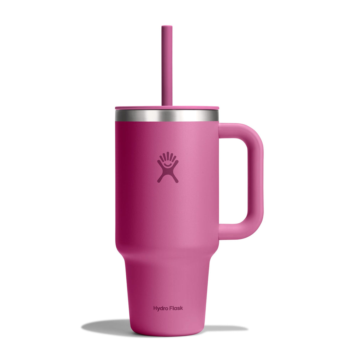 Hydro Flask 40 Oz Travel Tumbler with Handle, Lid and Straw - Insulated Stainless Steel in Sugarplum