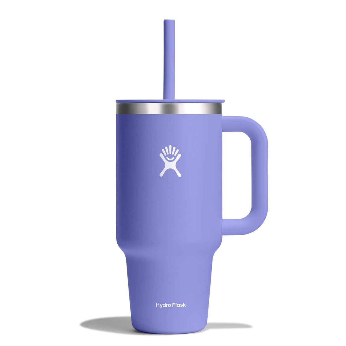 Hydro Flask 40 Oz Travel Tumbler with Handle, Lid and Straw - Insulated Stainless Steel in Sugarplum