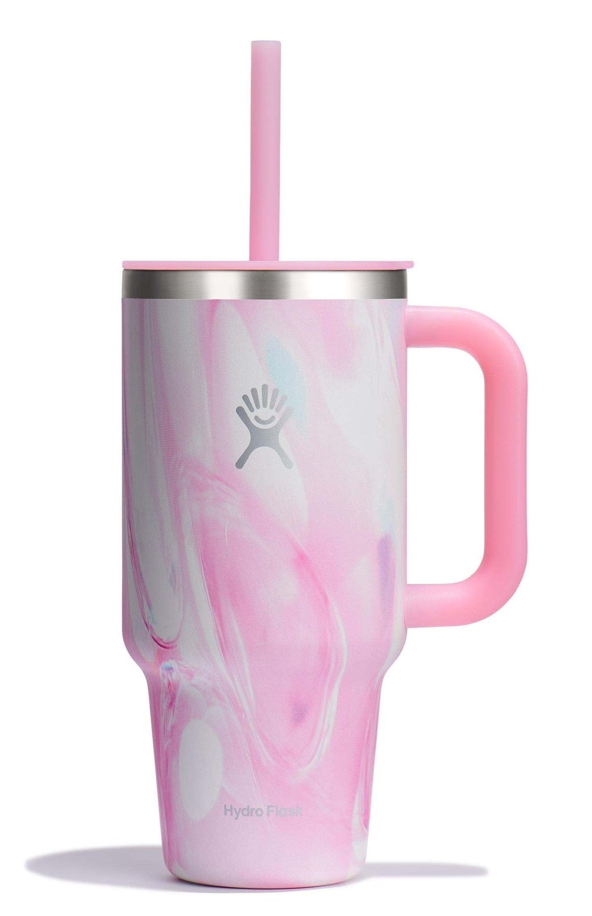 Hydro Flask 40 Oz Travel Tumbler with Handle, Lid and Straw - Insulated Stainless Steel in Sugarplum