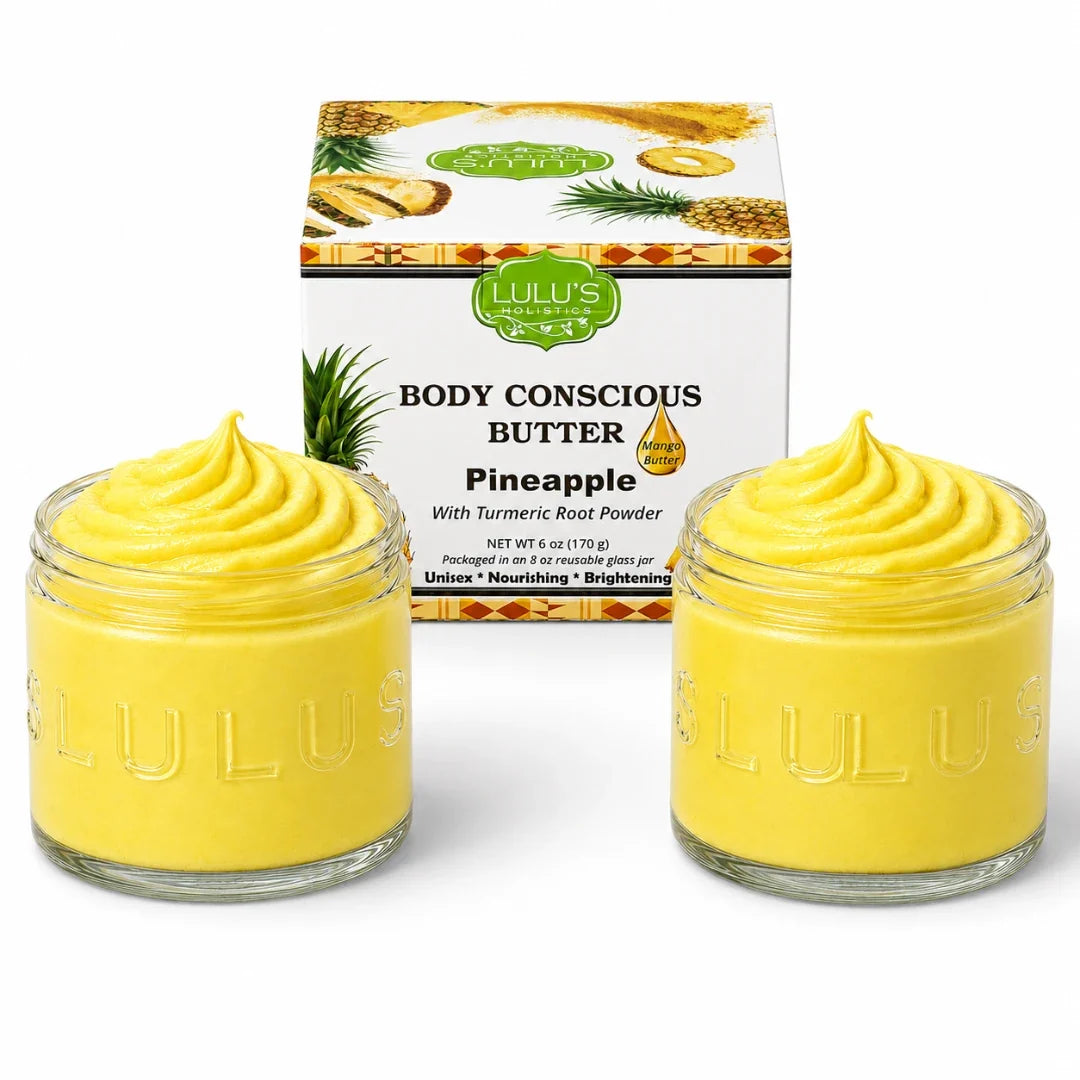 Lulu's Holistics Almond Coconut Glowing Whipped Body Butter with Raw African Yellow Shea Base