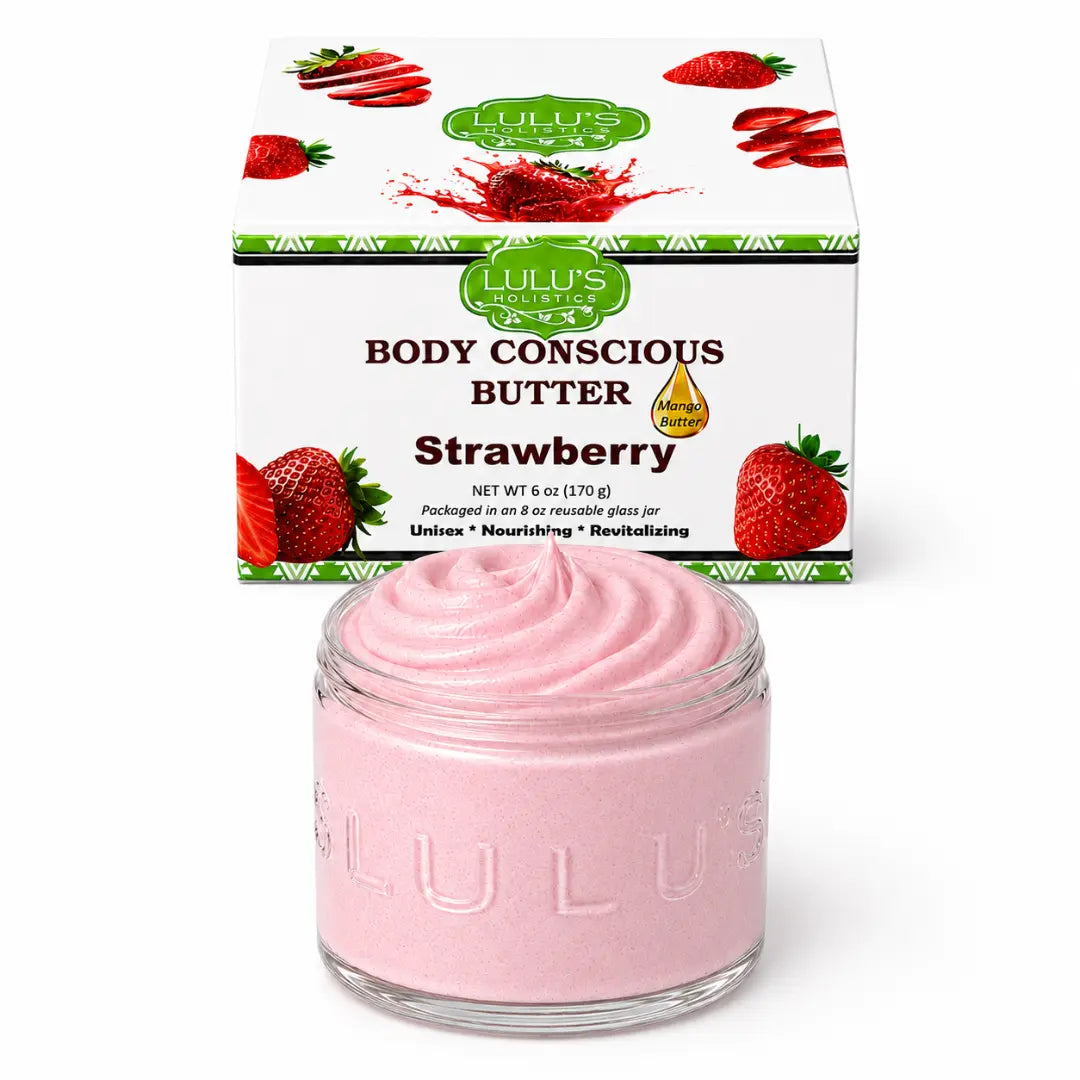 Lulu's Holistics Almond Coconut Glowing Whipped Body Butter with Raw African Yellow Shea Base