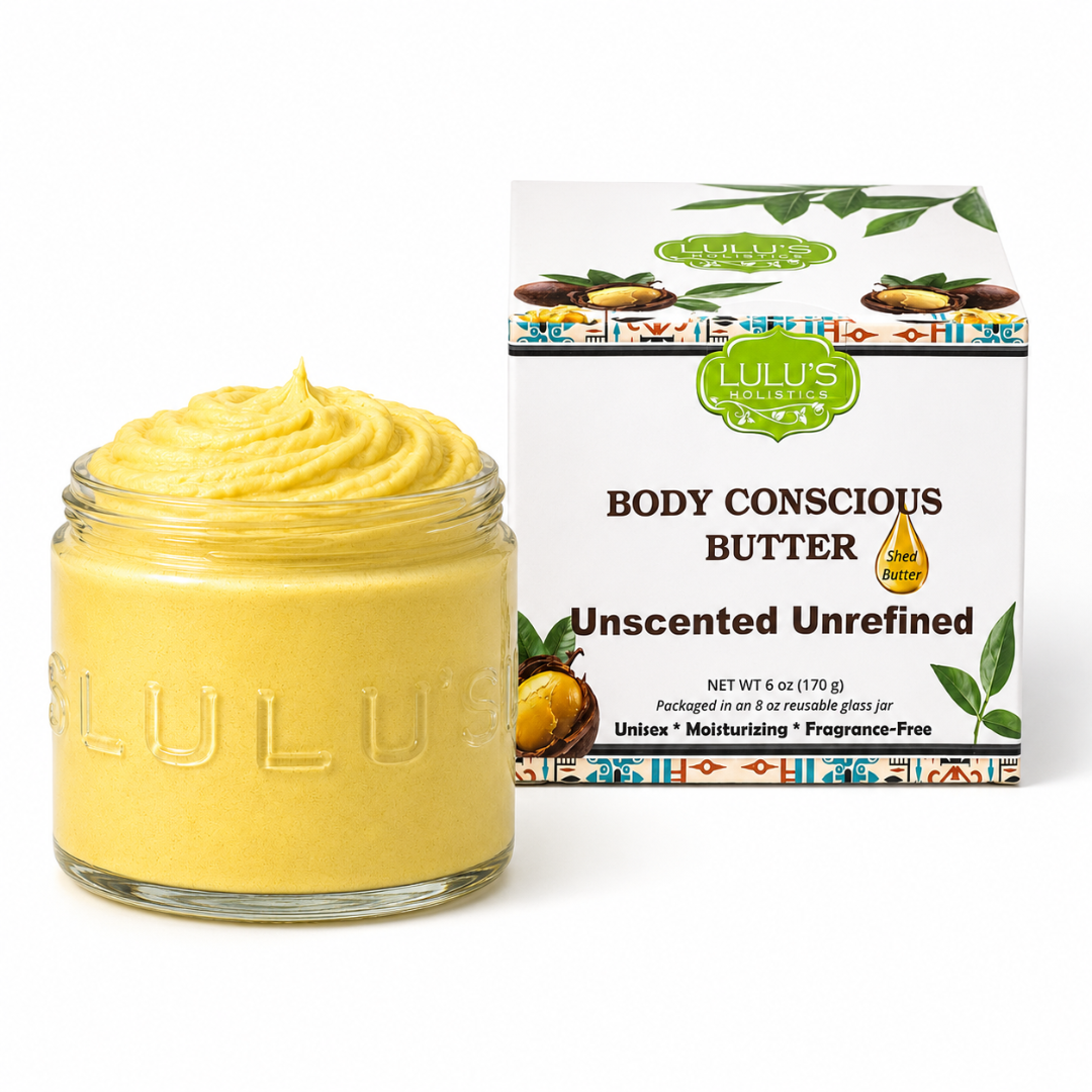 Lulu's Holistics Almond Coconut Glowing Whipped Body Butter with Raw African Yellow Shea Base