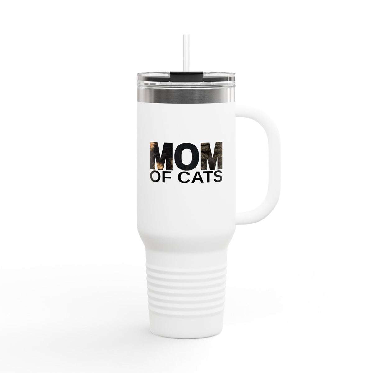Mom of Cats Insulated Travel Mug - 40oz Coffee Tumbler for Cat Lovers